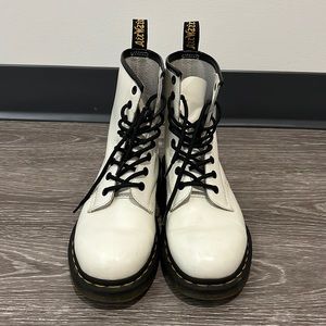White Dr. Martens Smooth Leather 1460 Size 6